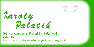 karoly palatik business card